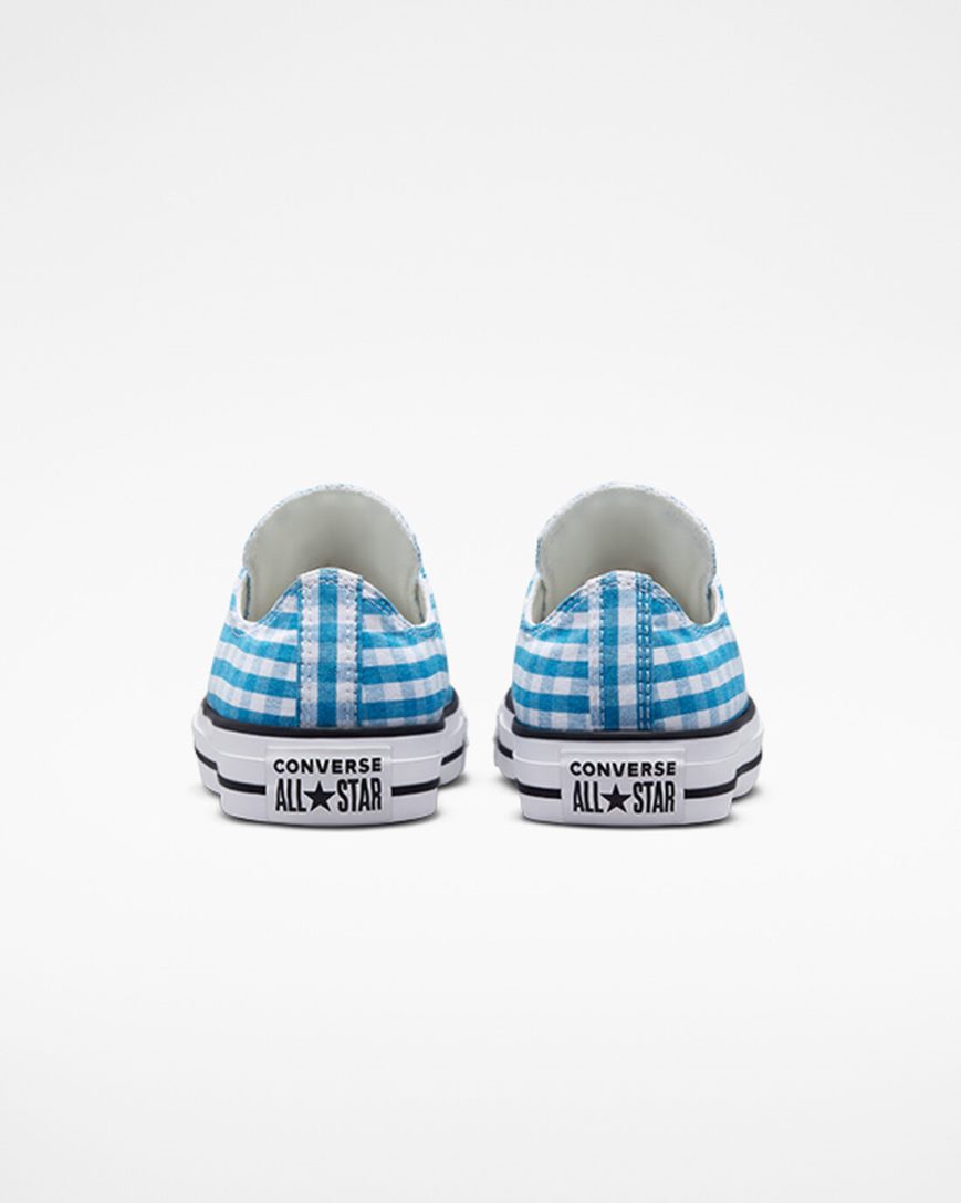 Women's Converse Chuck Taylor All Star Gingham Low Top Shoes Blue / White / Black | AU E0891T